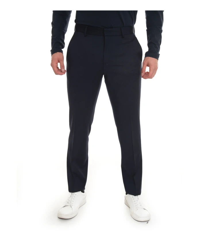 

Легкие шерстяные классические брюки на пуговицах Hugo, синий