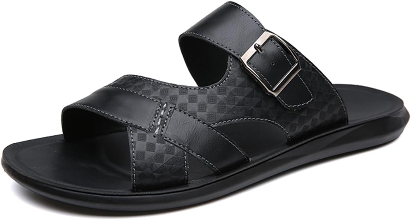 

Мужские сандалии Abborora из премиальной натуральной кожи, шлепанцы на лето, черный