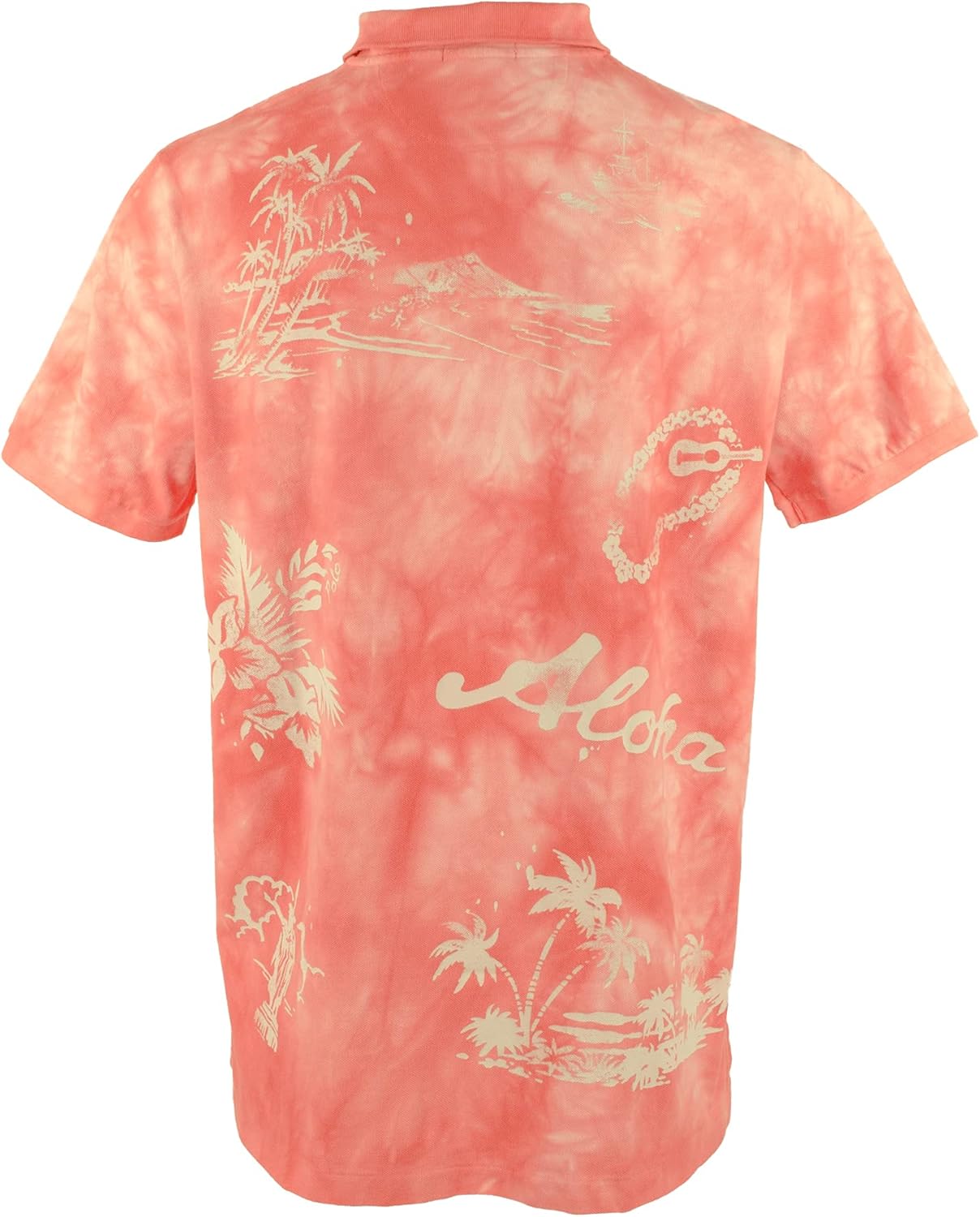 Мужская сетчатая рубашка-поло с короткими рукавами и гавайским принтом Polo Ralph Lauren, Red Print — фото 2