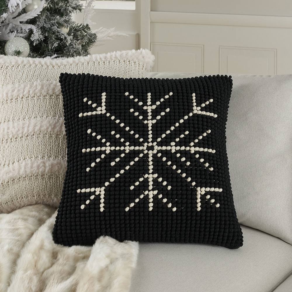 

Подушка Mina Victory Holiday Loop Snowflake, серый