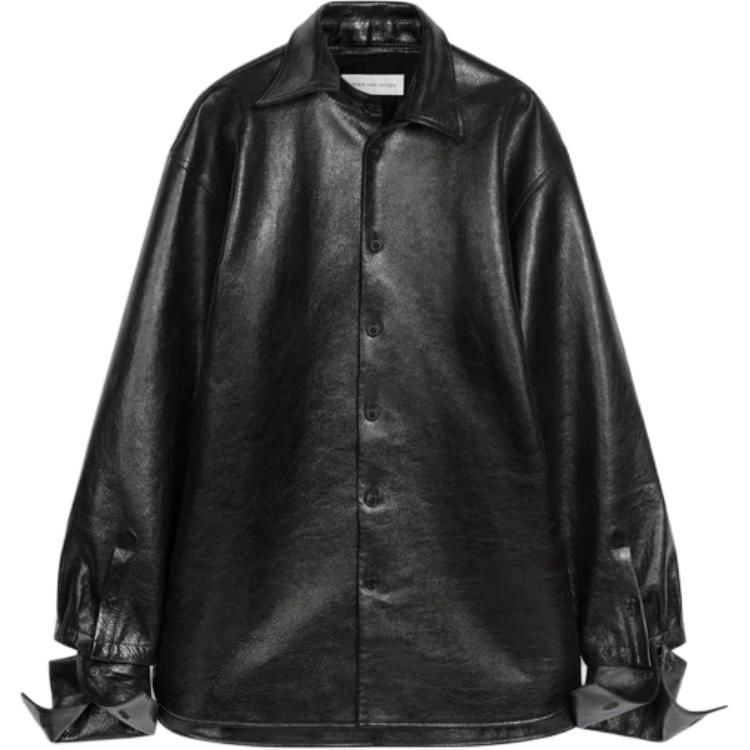 

Кожаная рубашка DRIES VAN NOTEN, черный