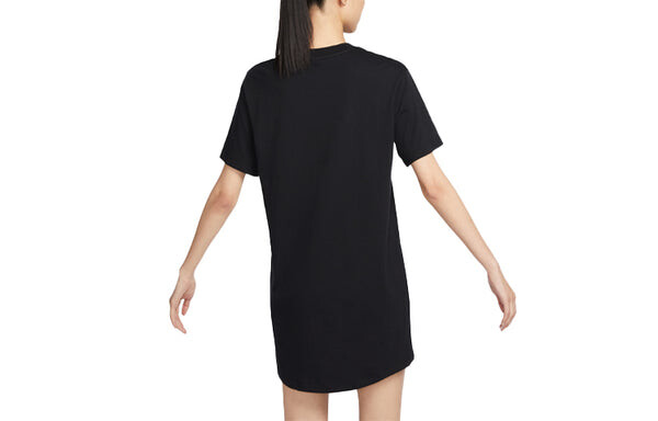 Платье (WMNS) Nike Sportswear Essential Short-sleeve T-Shirt Dress 'Black', черный — фото 2