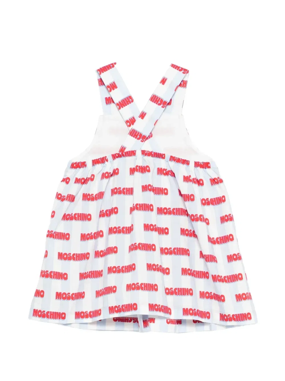 Платье в полоску с логотипом Moschino Kids, белый — фото 2