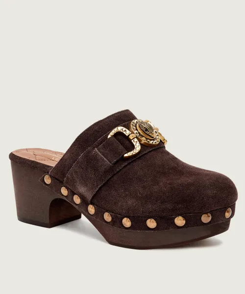 Кожаные сандалии Mansion Clog Mules Kurt Geiger, коричневый