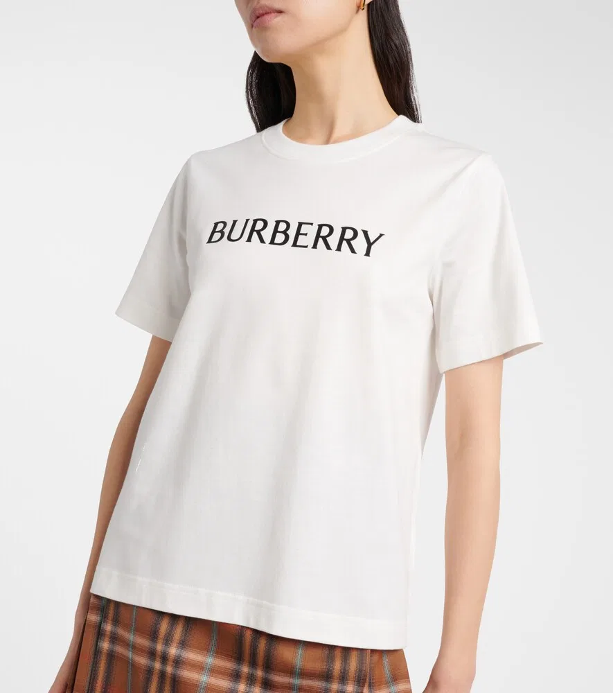 Футболка Burberry, женская, белый, хлопок — фото 3