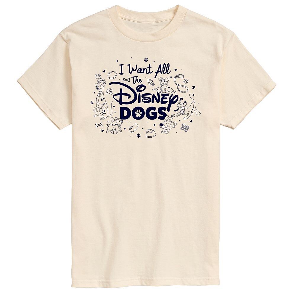 

Мужская футболка с рисунком I Want All The Disney Dogs Disney, бежевый