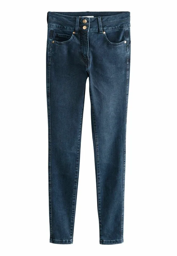 Джинсы-Скинни стандартной формы с завышенной талией. Next, Dark Blue Denim — фото 4