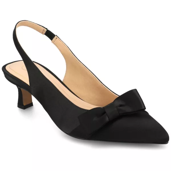 Женские туфли Paloma на каблуке-рюмочке с открытой пяткой Journee, цвет black satin