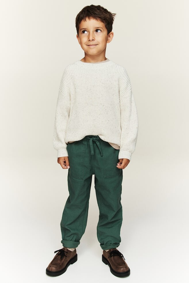 

Спортивные брюки из хлопковой парусины H&M, зеленый