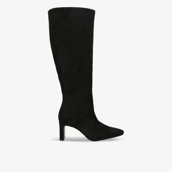 Сапоги Sylvia Sam Edelman высокие замшевые на каблуке, черный