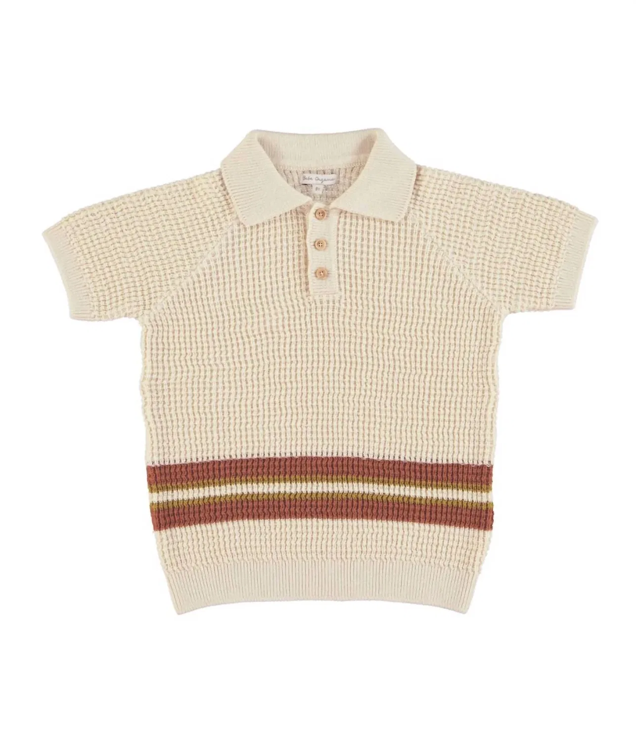Детская рубашка-поло Thomas в натуральную полоску Bebe Organic, Natural Stripe