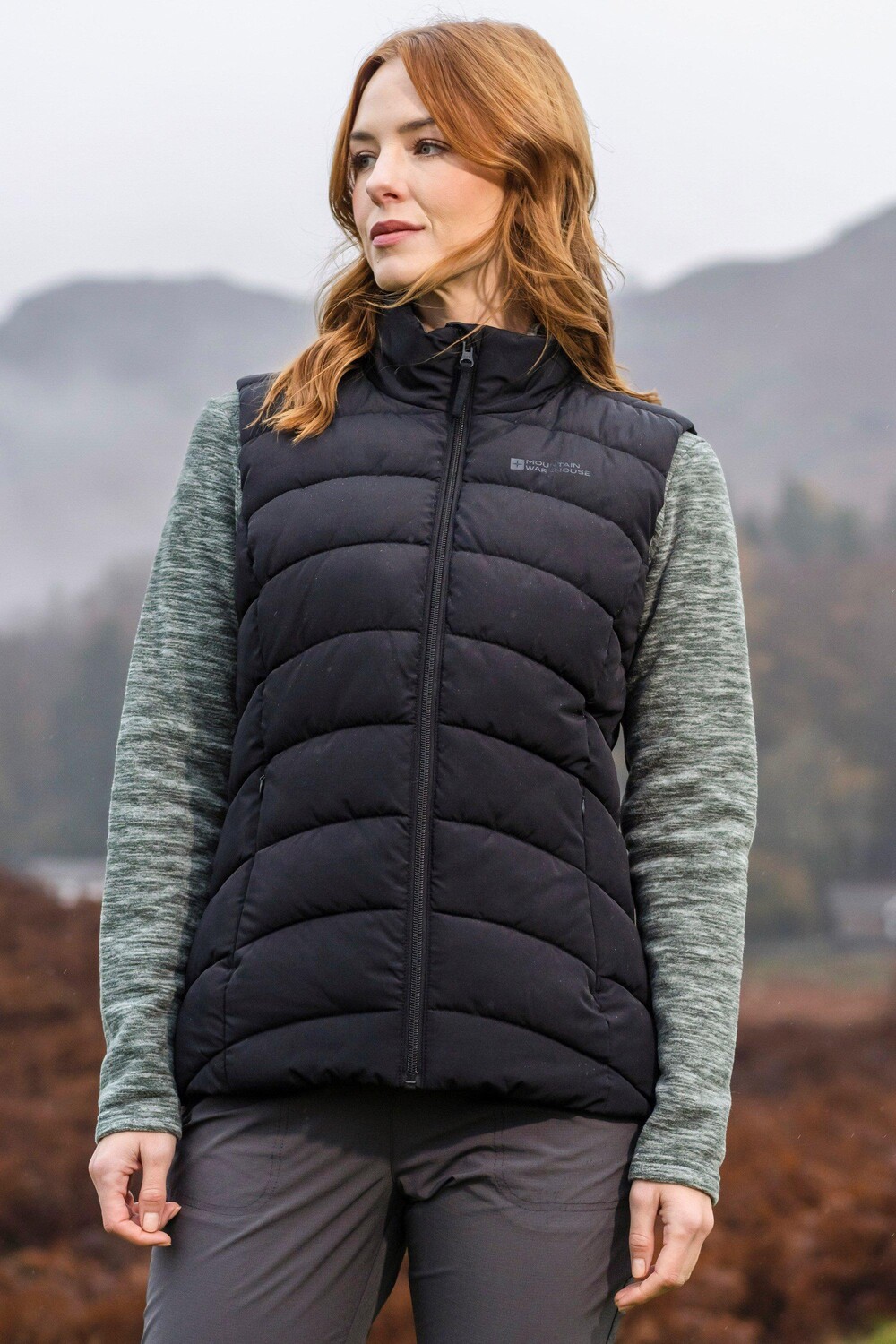 

Легкий водостойкий теплый пуховик с полной молнией «Опал» Mountain Warehouse, черный