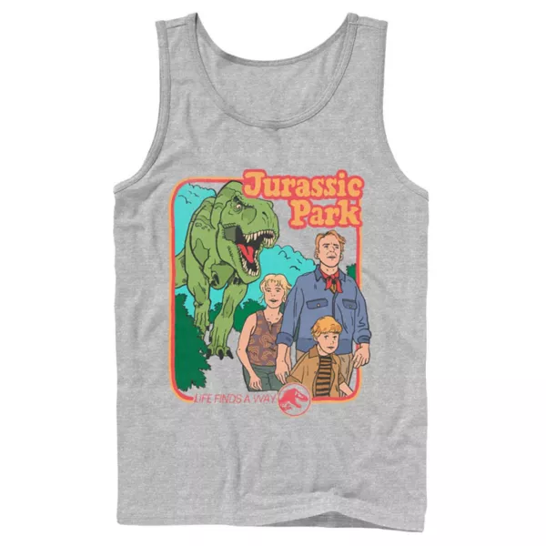 

Мужская футболка Vintage Characters Life Finds a Way из "Парка Юрского периода" Licensed Character, серый