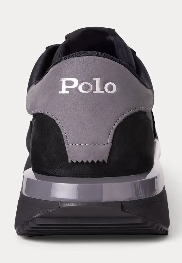 Кроссовки train 89 из нубука и оксфордской кожи Polo Ralph Lauren, Black/Grey — фото 3