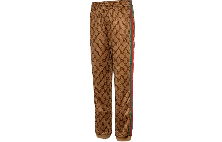 Брюки Gucci Technical Jersey Jogging, коричневый — фото 3