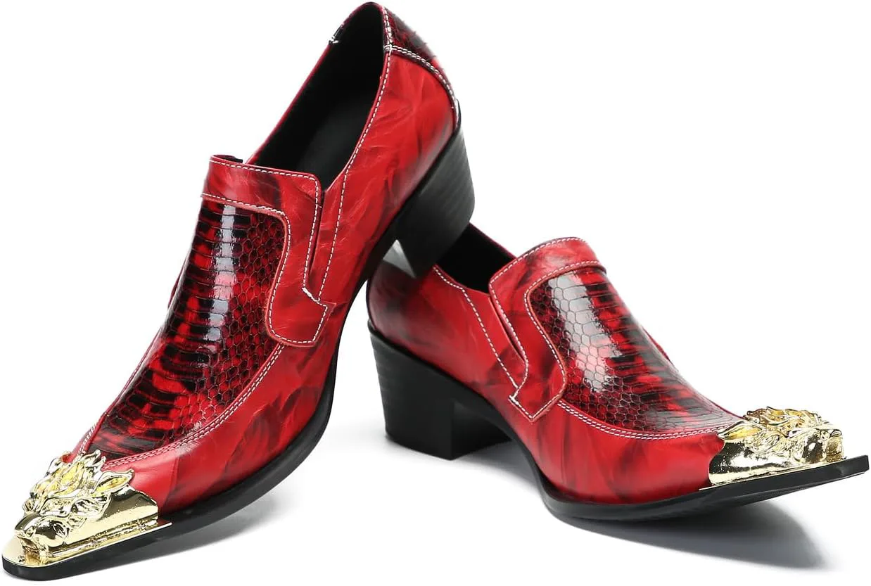 

Мужские слипоны Santimon с отделкой Penny Loafers - туфли из натуральной кожи в повседневном и деловом стиле с металлическим носком, для свадеб, вечеринок и дискотеки, красный