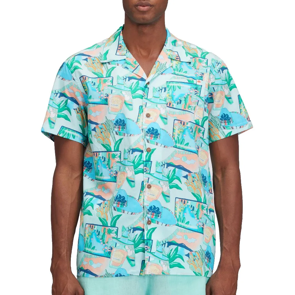 

Рубашка с коротким рукавом Sundek Bowling printed, серый