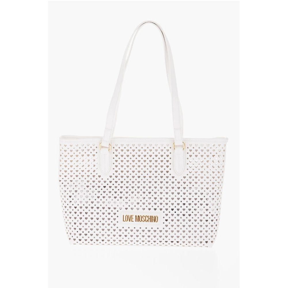 

Белая полиуретановая сумка-тоут Moschino, White