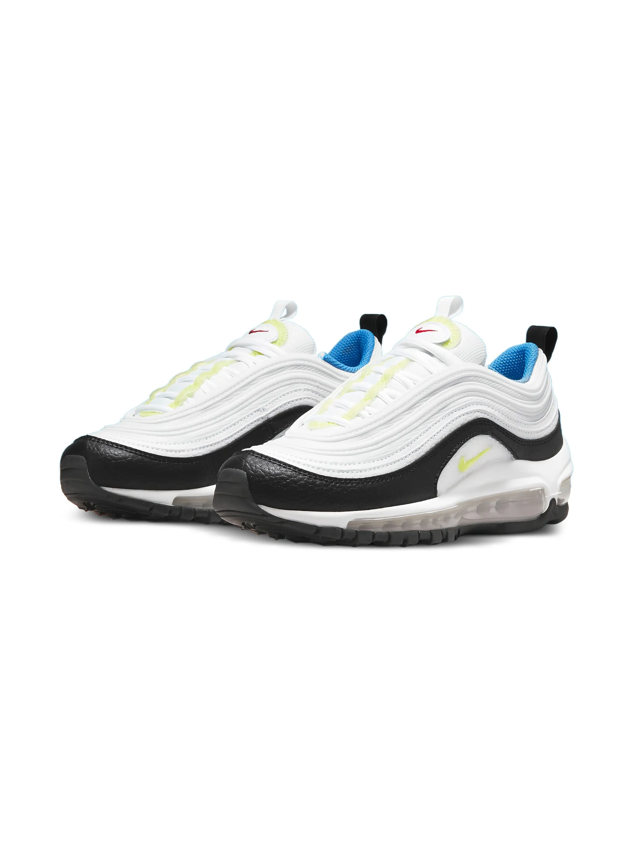 Кроссовки Air Max 97 White/Summit White/Black/Light Lemon Twist Nike Kids, белый — фото 2