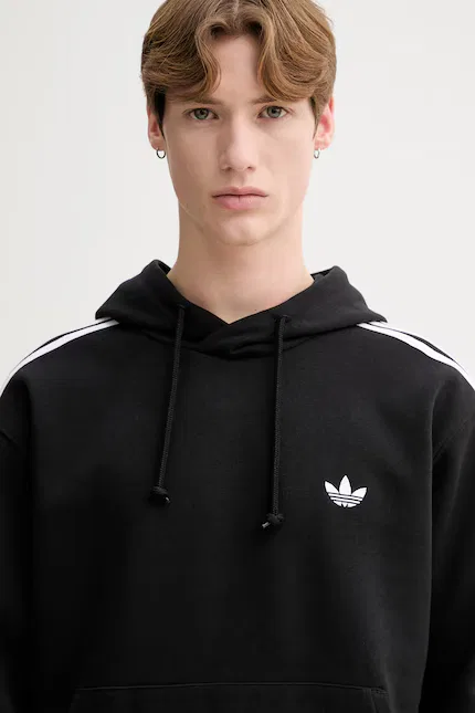 Худи с капюшоном тонкий трикотаж Adidas Originals, черный — фото 4