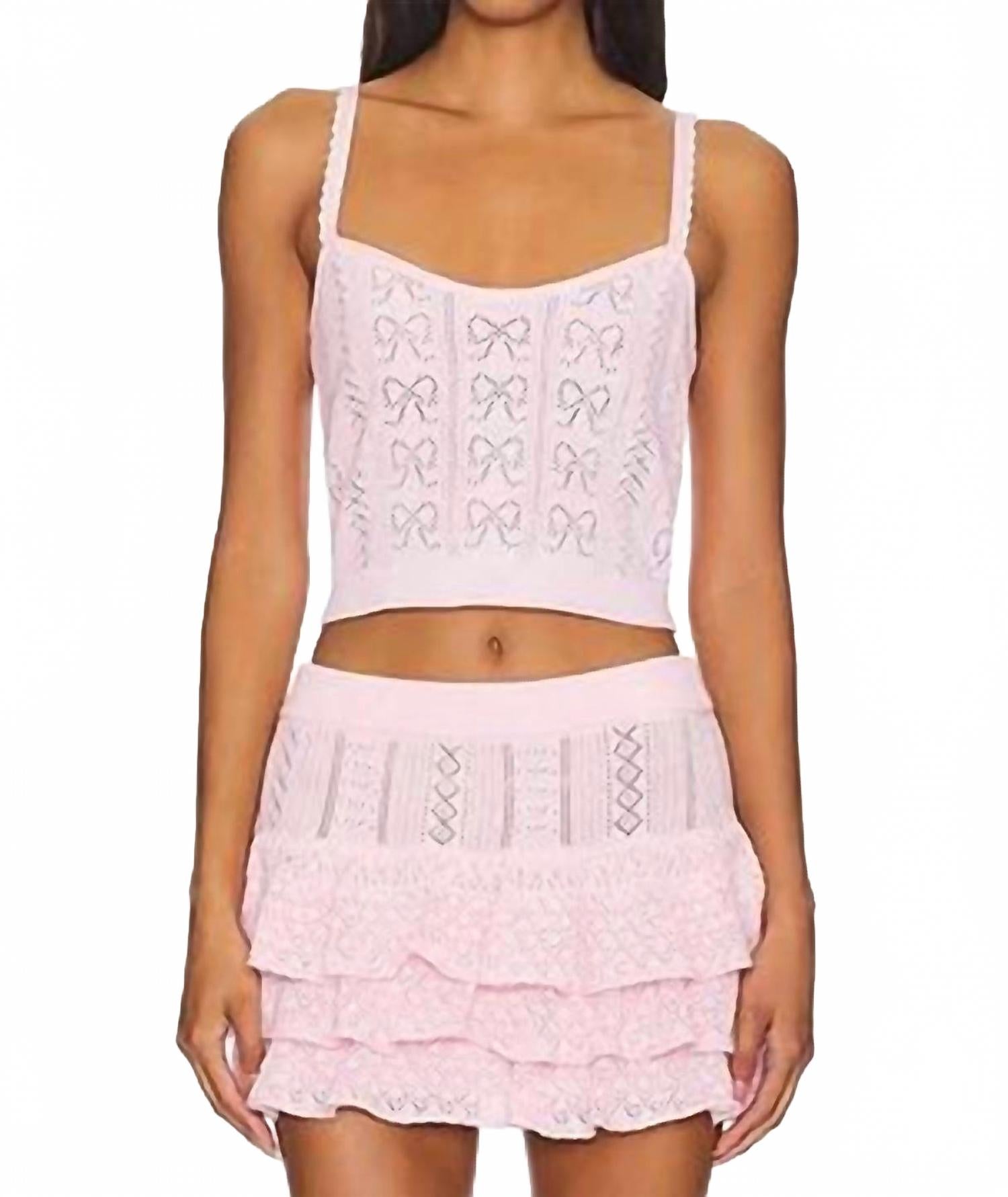 

Фане Топ в балетно-розовом цвете LoveShackFancy