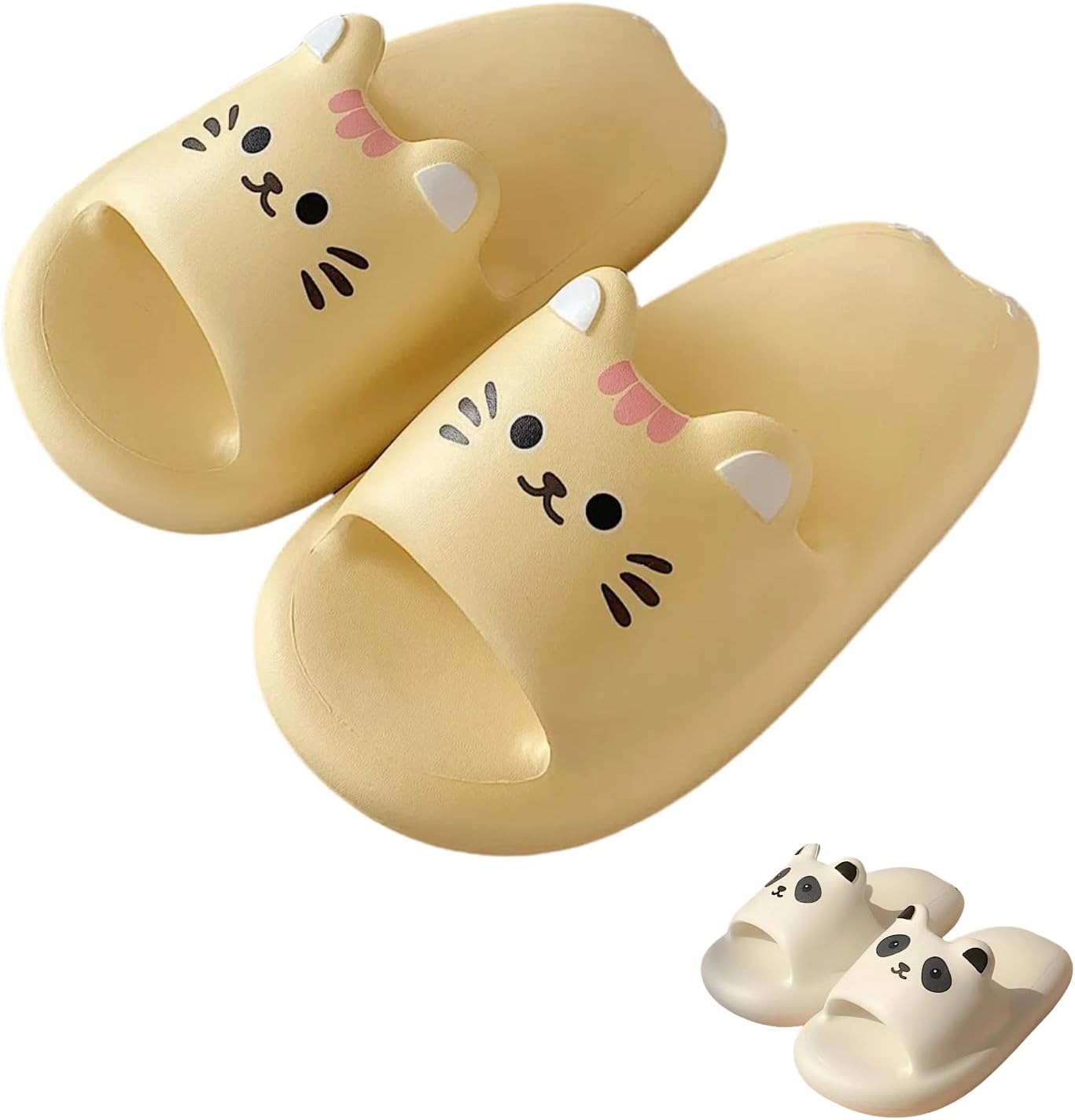 

Детские тапочки Longsilver с толстой подошвой, милые животные, кавайный кот и панда, для женщин, девушек и мужчин, для дома и улицы, мягкие, Kitty