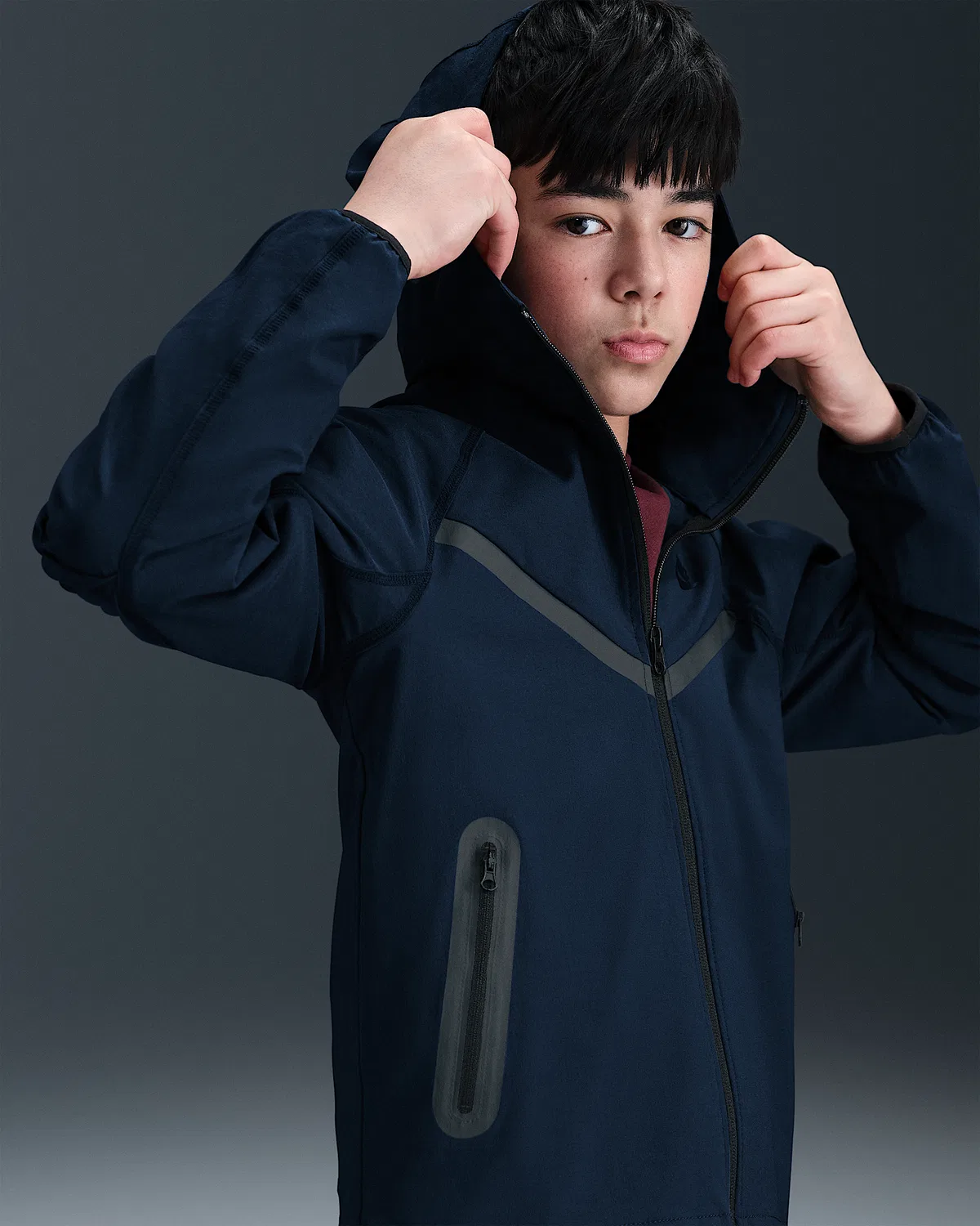 Детская куртка Nike Tech для мальчиков, Obsidian/Obsidian/Black — фото 3