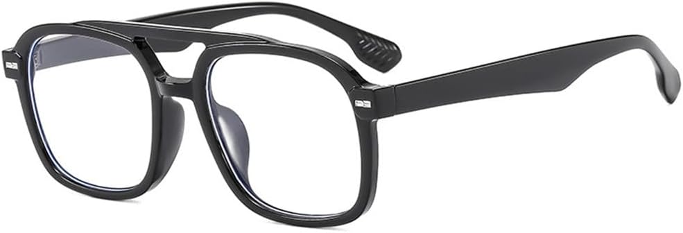 

Солнцезащитные очки с двойной перемычкой для женщин и мужчин с заклепками, прозрачные, желтые, синие, UV400, для занятий спортом на открытом воздухе, бега и езды на велосипеде UYPTK, Black Clear