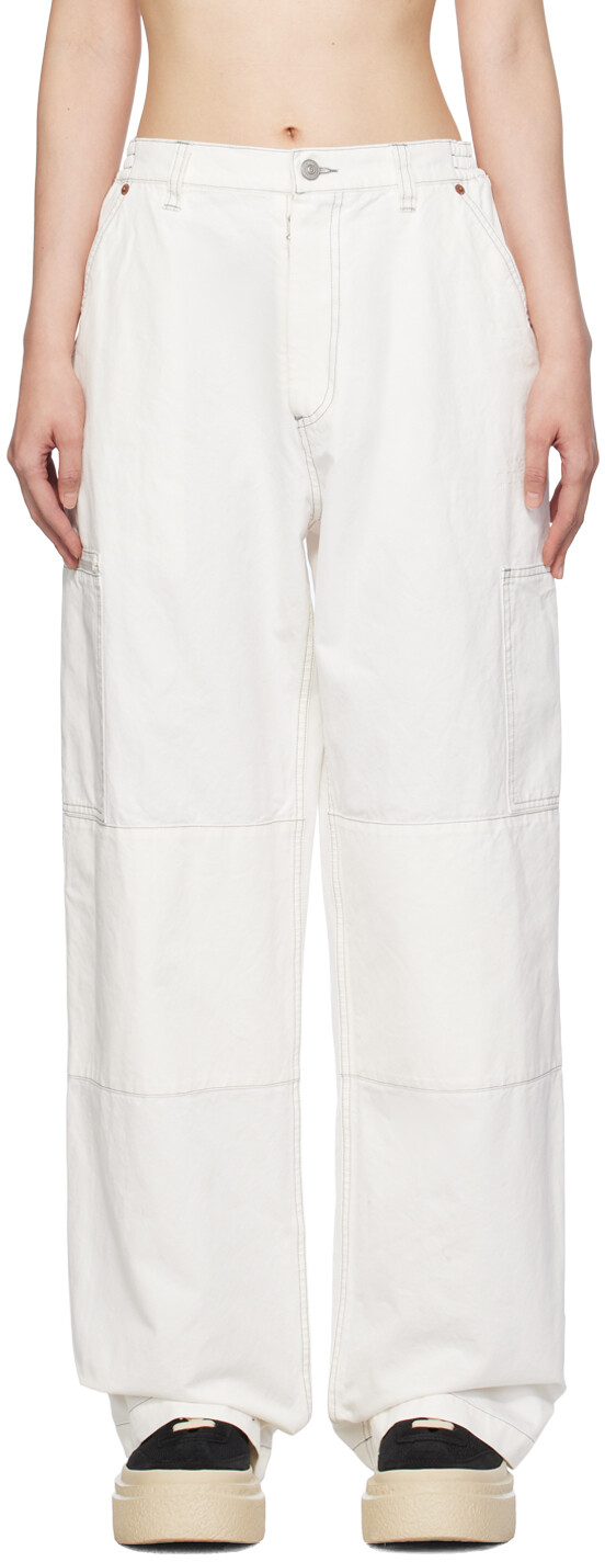

Белые брюки с цифровой подписью Mm6 Maison Margiela