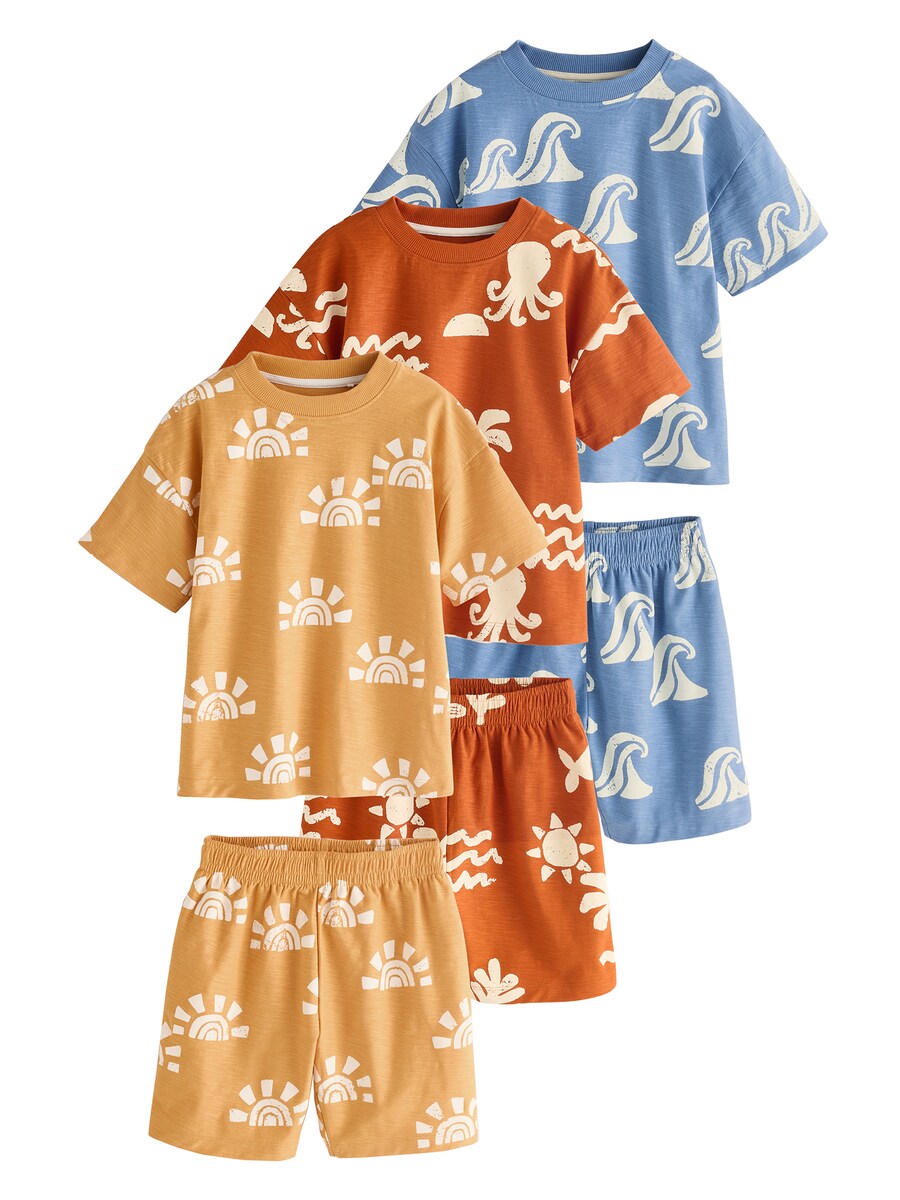 

Пижама Next, цвет Light blue/Orange/Red