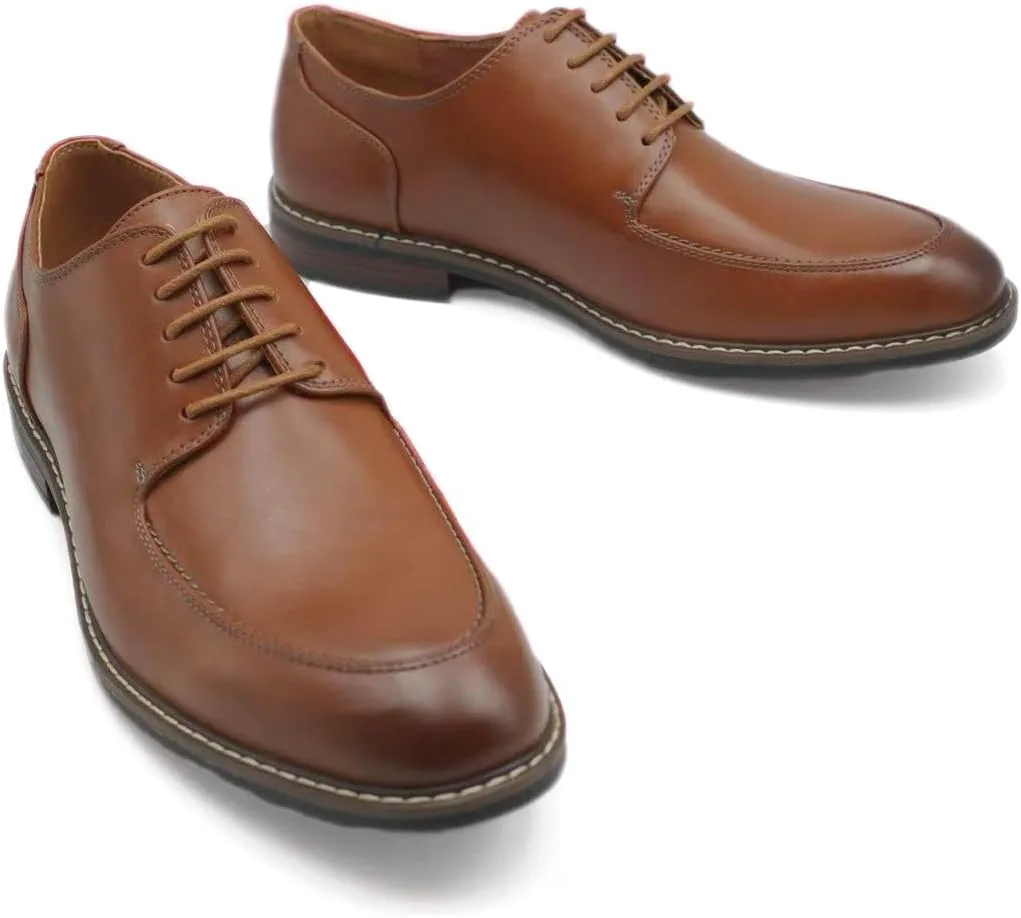 Туфли Finishing & Sewing Men's Moc Toe Lace Up Oxford Dress Shoes, коричневый — фото 3