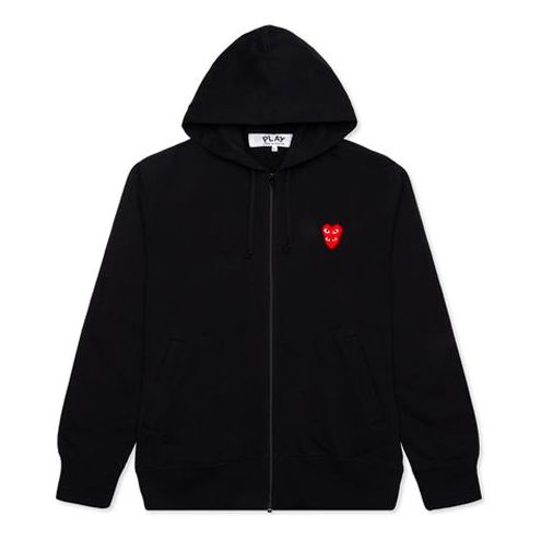 

Толстовка red stacked heart zip up hoodie Comme Des Garcons Play, черный