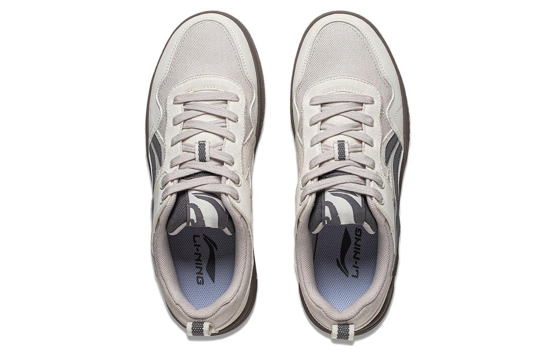 Кроссовки LINING Qingyun Skateboarding Shoes Men Low-top White, белый/серый — фото 4