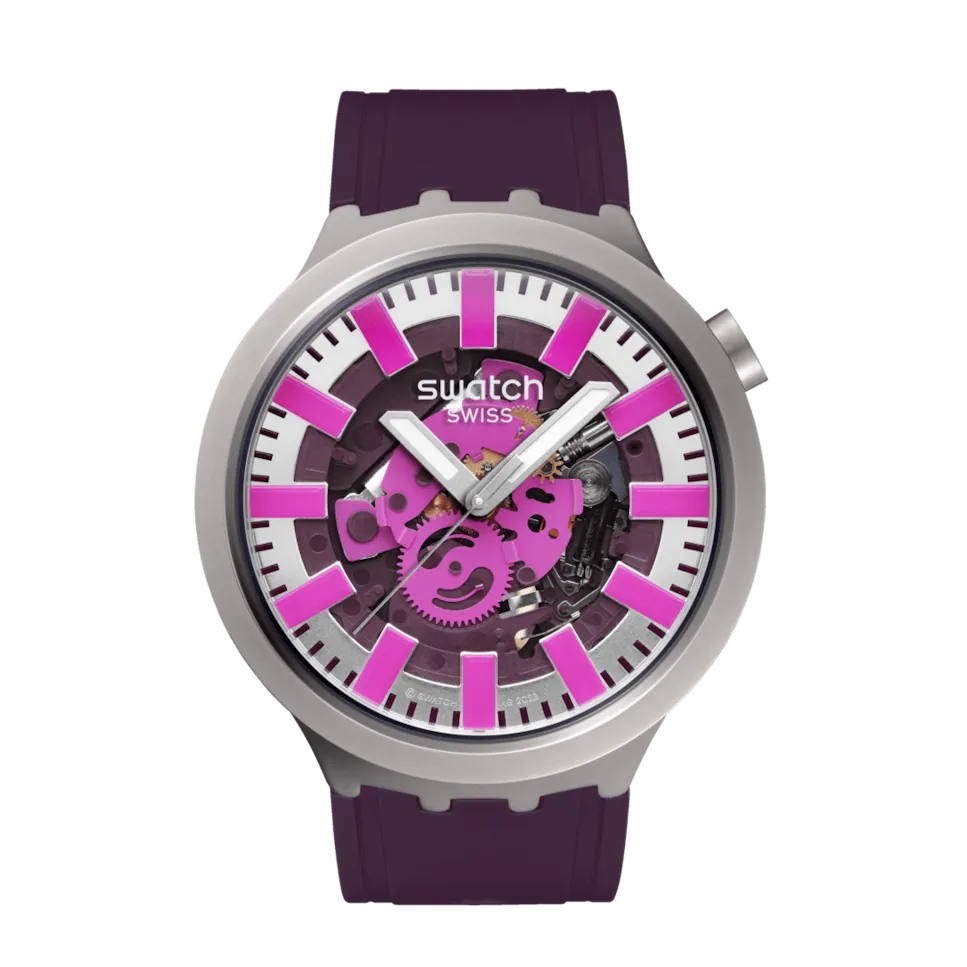 

Swatch AUDACIOUS ACAI фиолетовые женские часы с каучуковым ремешком, пурпурный
