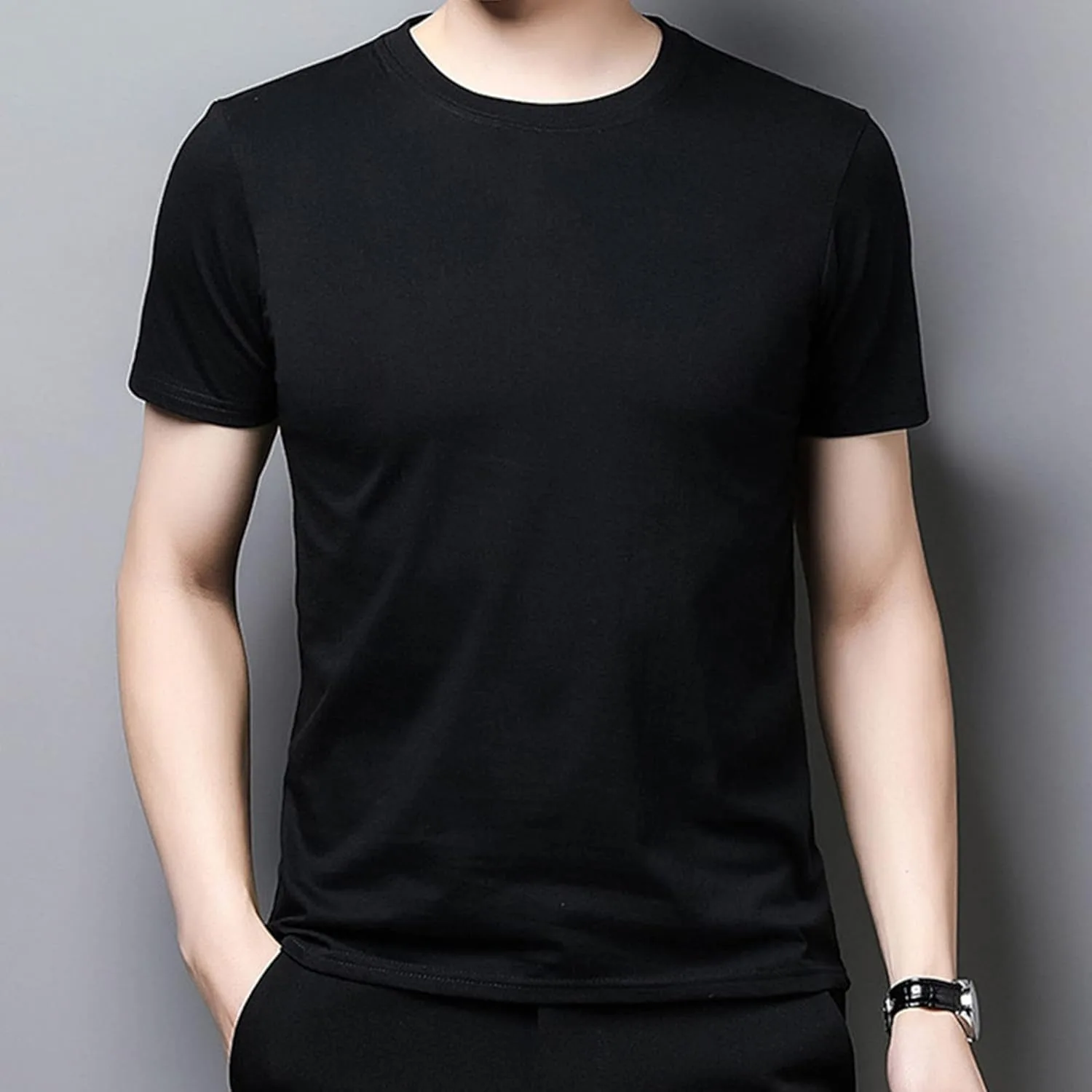 Мужская футболка Henley Slim Fit с коротким рукавом — фото 3