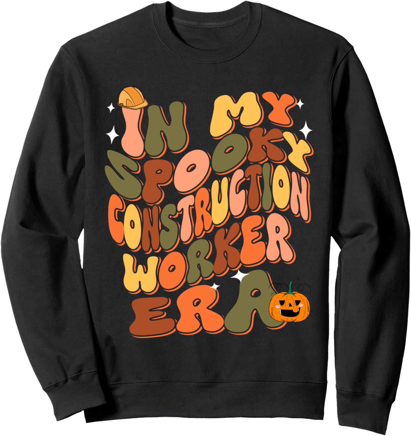 

Классная толстовка на Хэллоуин в стиле Моя жуткая эпоха строителей Halloween In My Spooky Construction Worker Era Tee, черный