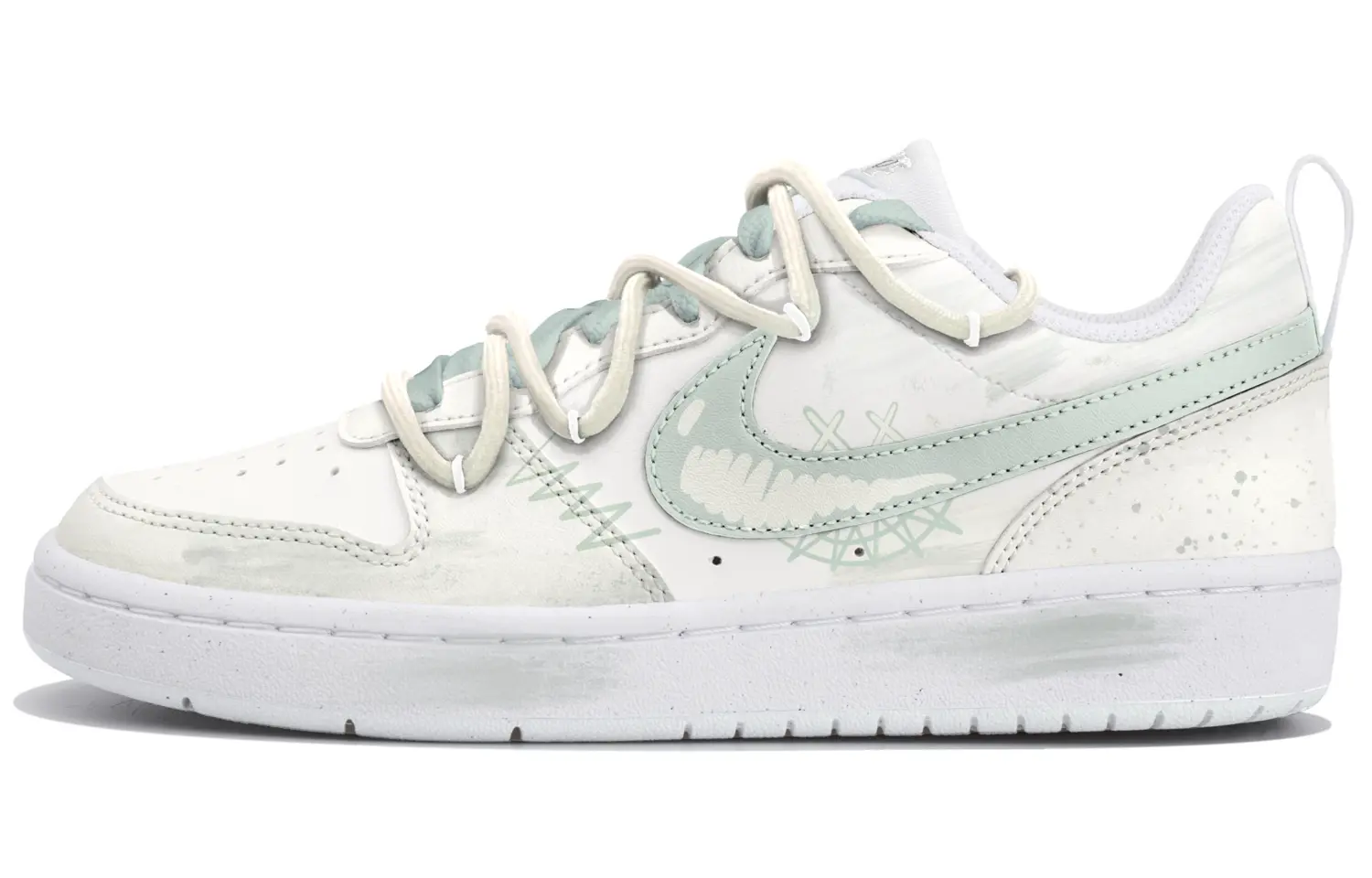 

Nike Court Borough Light Green Trace нескользящие низкие скейтерские кроссовки beige green детские