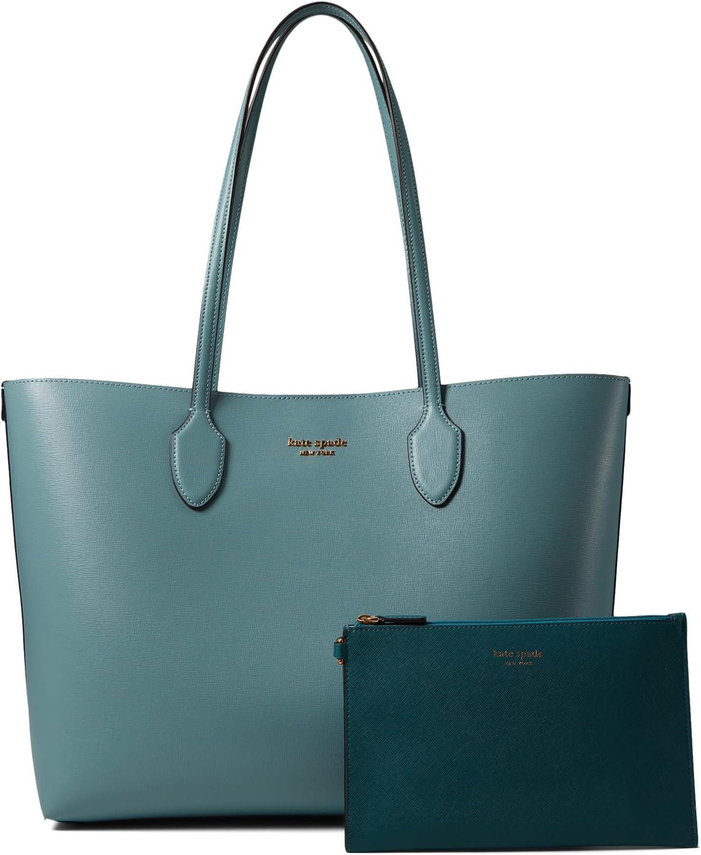 

Сумка-тоут Kate Spade New York Bleecker Saffiano Leather Large Tote, цвет Aegean Teal