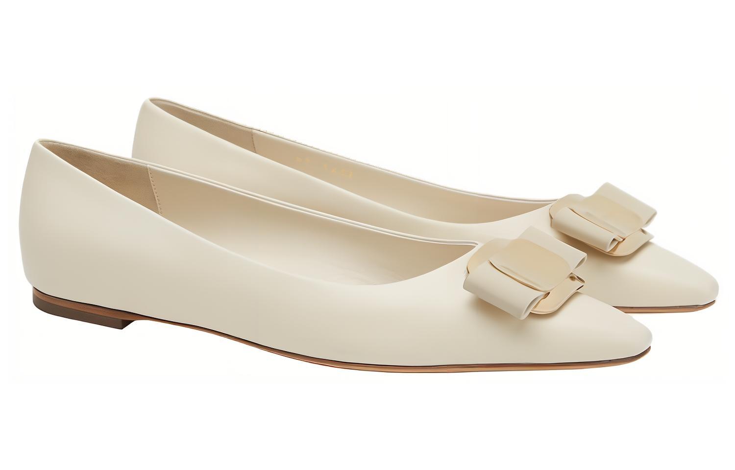 FERRAGAMO New Vara Кожаные Лоферы, Белый