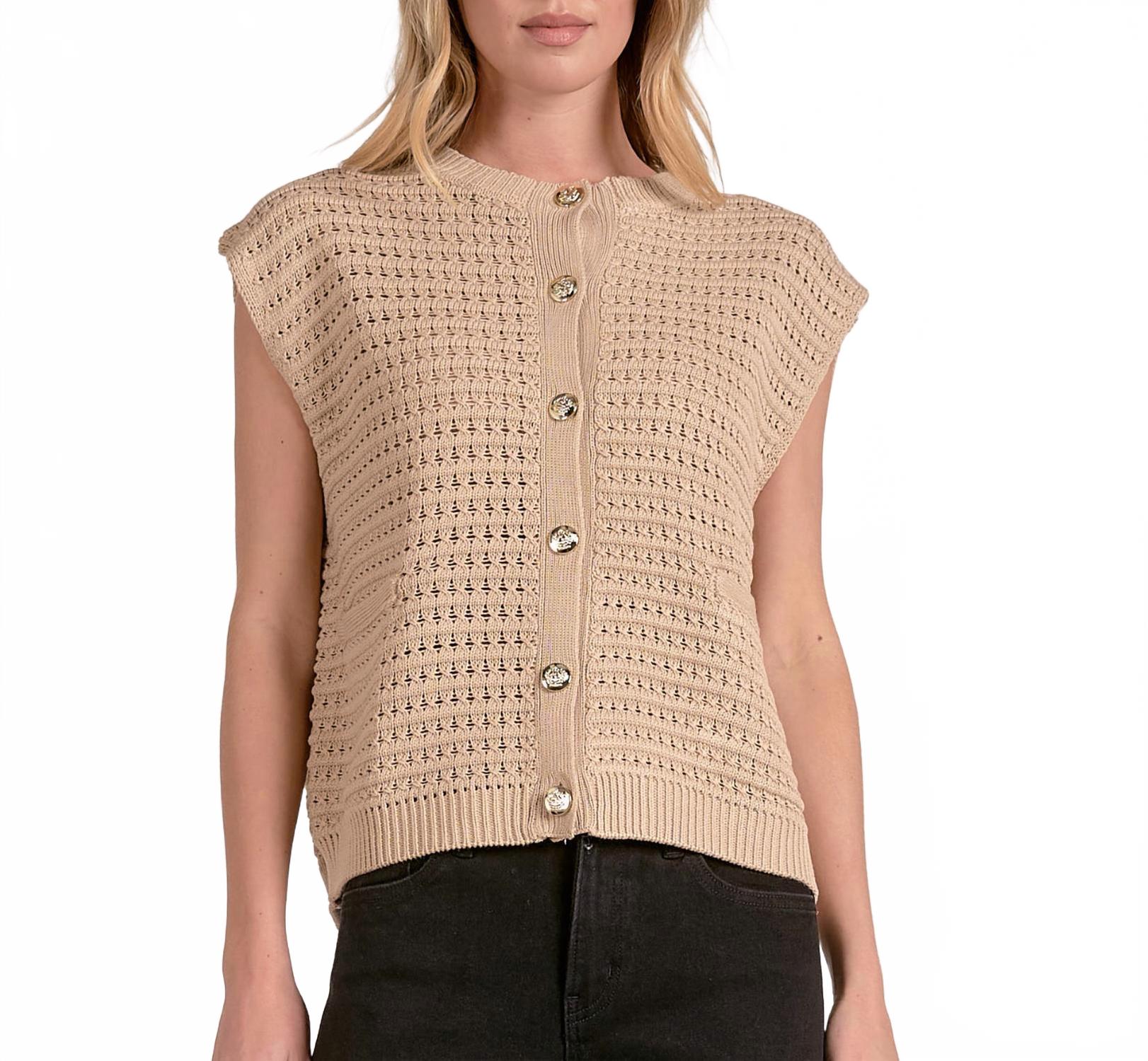 

Жилет-свитер Viki бежевого цвета Elan, бежевый