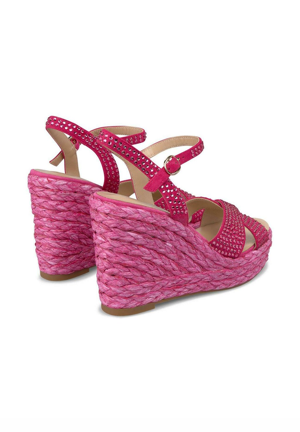Босоножки на танкетке CON PUNTERA REDONDEADA YCIERRE CON HEBILLA - High heeled sandals Alma en Pena, цвет Fucsia Jaspeado — фото 4