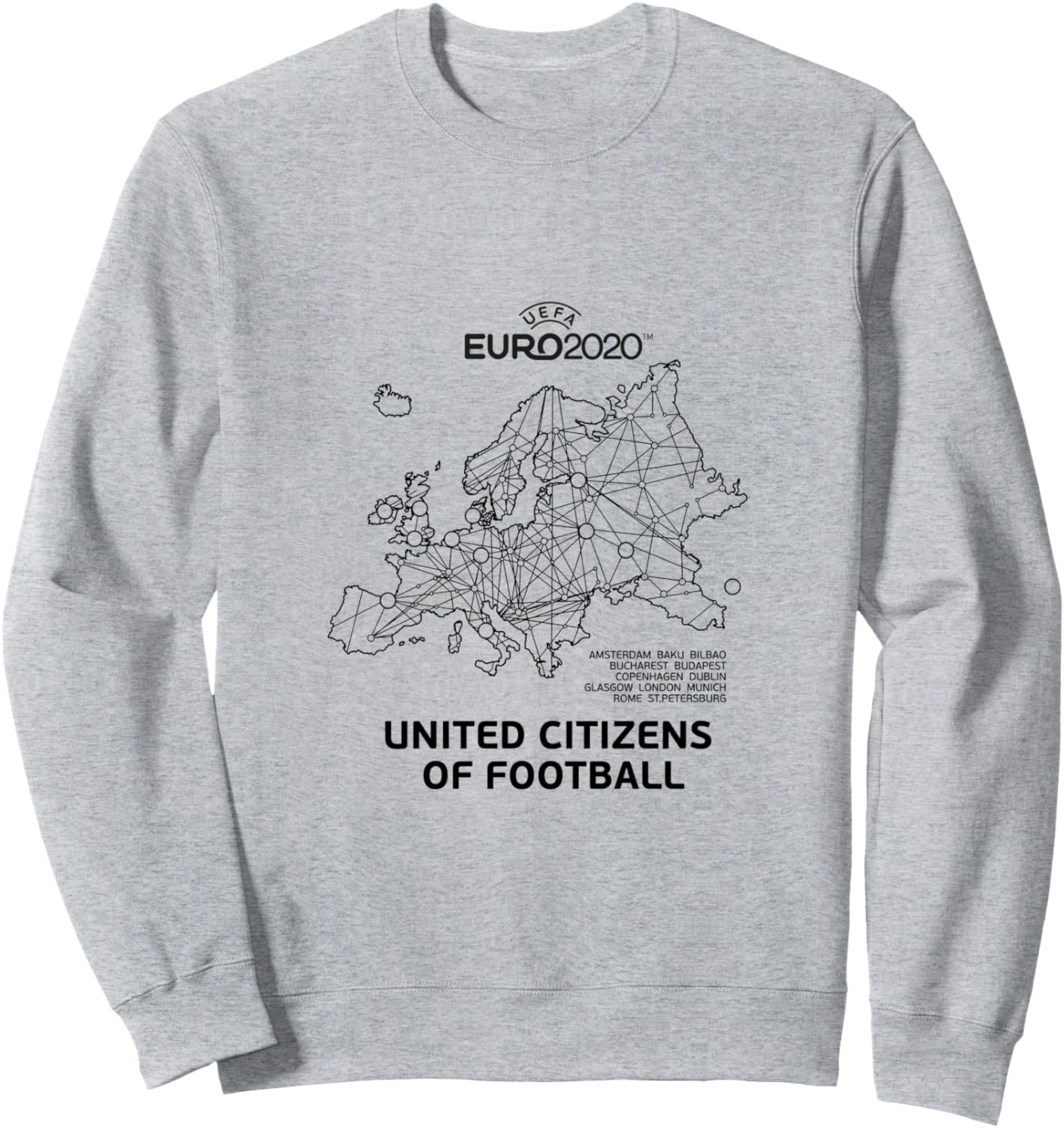 

Толстовка с надписью «Города-хозяева» чемпионата Европы по футболу УЕФА ЕВРО 2020 Uefa Euro 2020, серый