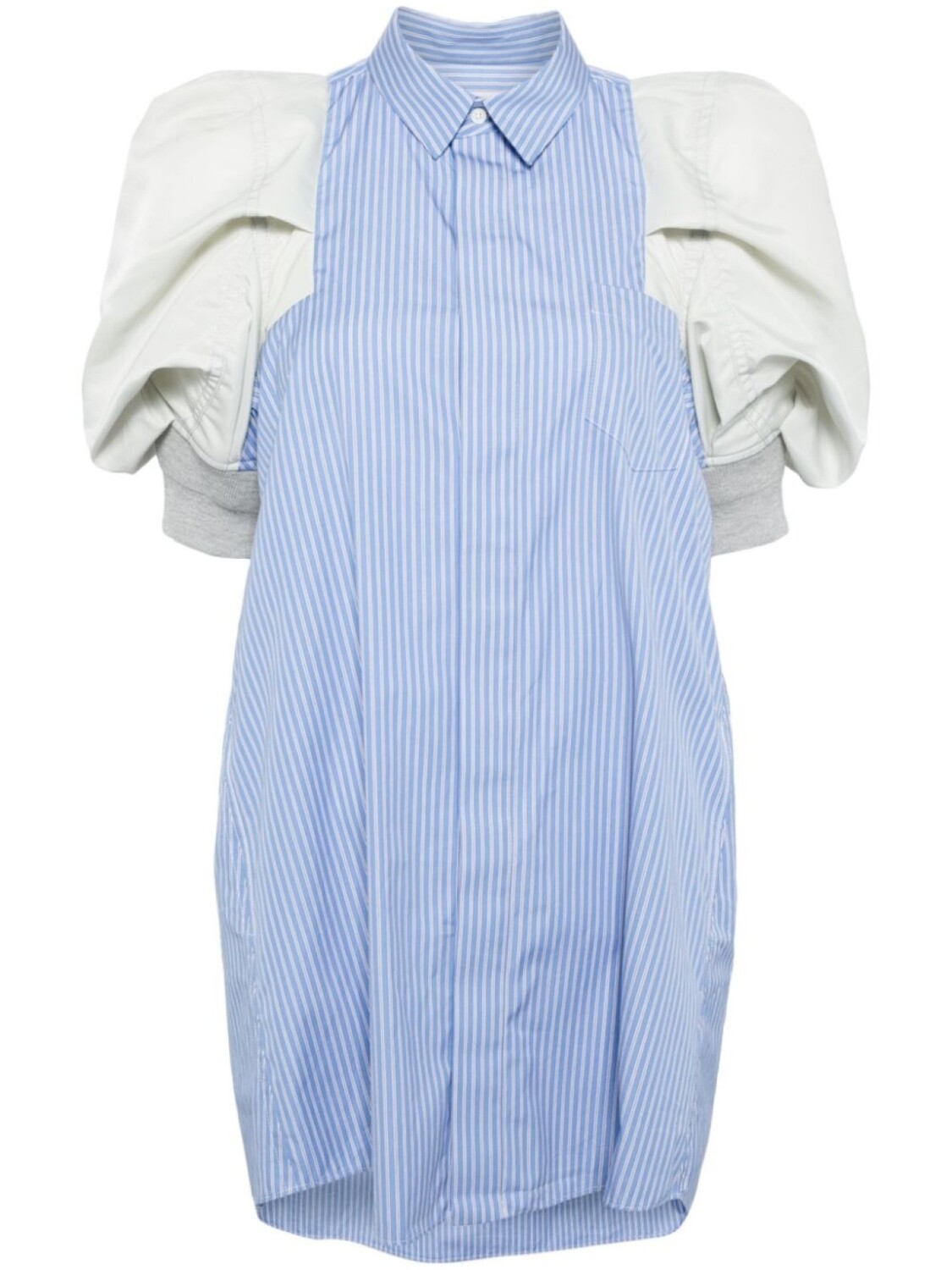 

Sacai платье мини в полоску со вставками, синий