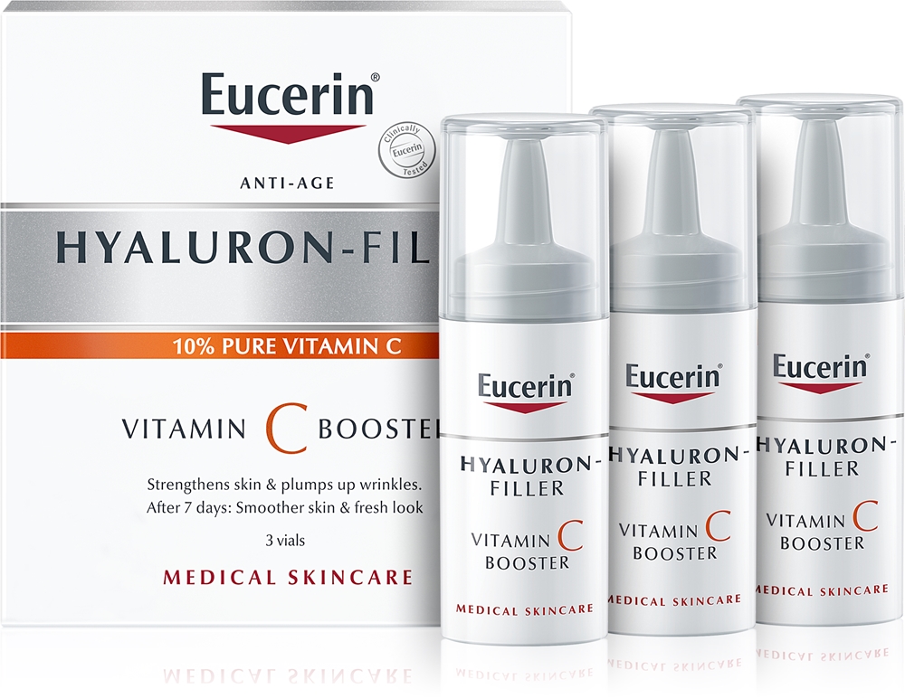 

Hyaluron-Filler витамин С бустер осветляющая сыворотка против морщин с витамином С Eucerin, 3× 8 мл