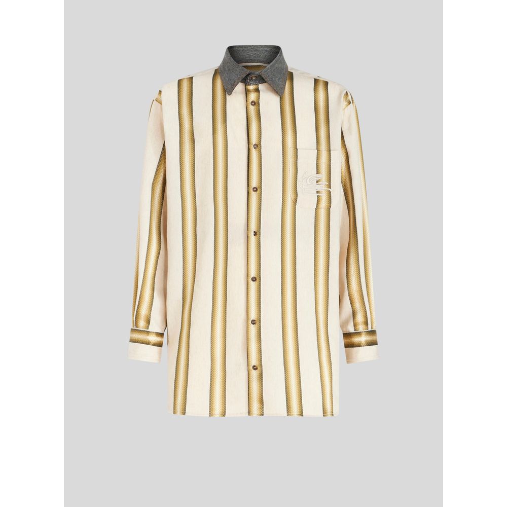 

ПОЛОСАТАЯ РУБАШКА С ИЗОБРАЖЕНИЕМ PEGASO ETRO, бежевый