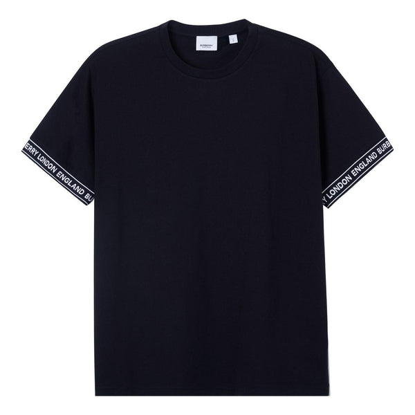 

Футболка Men's Burberry Cuff Logo Label Printing Short Sleeve Black, черный