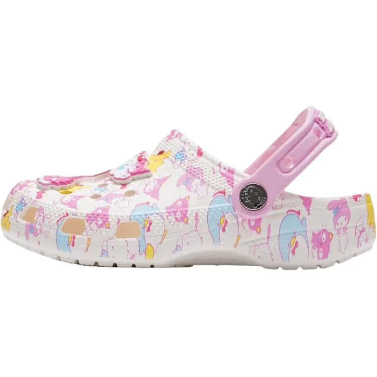 Детские клоги Crocs x Hello Kitty Classic Clog розово-белые