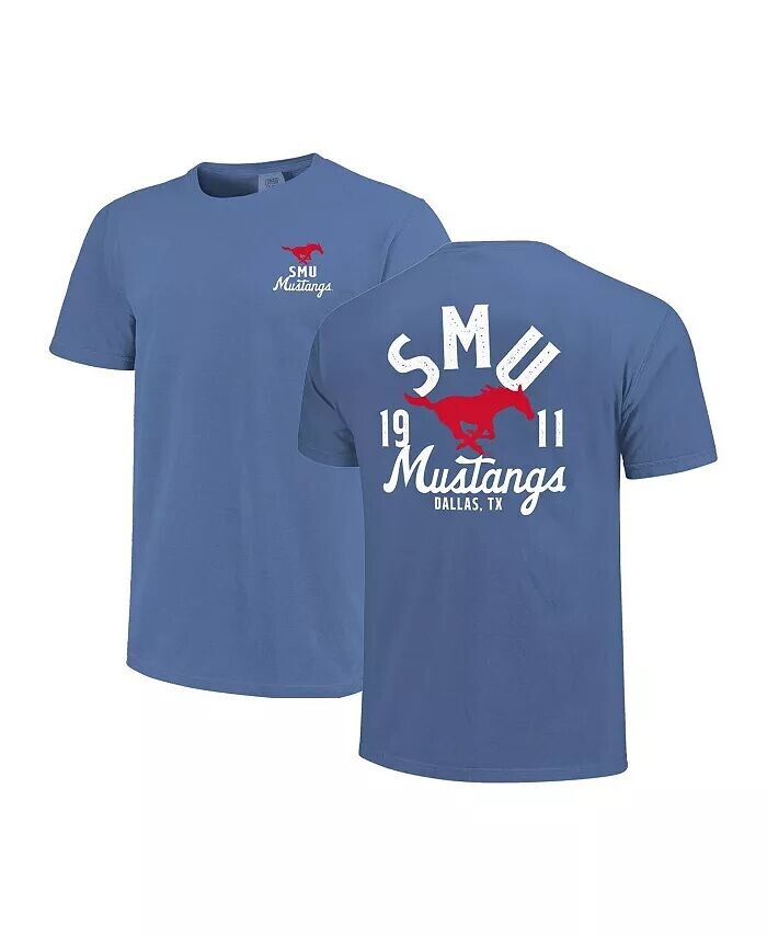 

Мужская футболка Royal SMU Mustangs Comfort Colors Mascot Overlay Image One