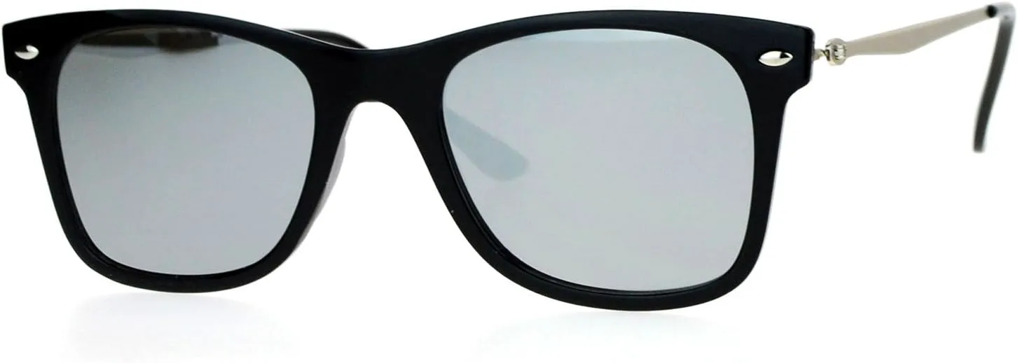 

Дизайнерские солнцезащитные очки унисекс, тонкие, легкие, прямоугольная оправа с роговым рисунком, зеркальные линзы JuicyOrange, Black Silver (Silver Mirror)