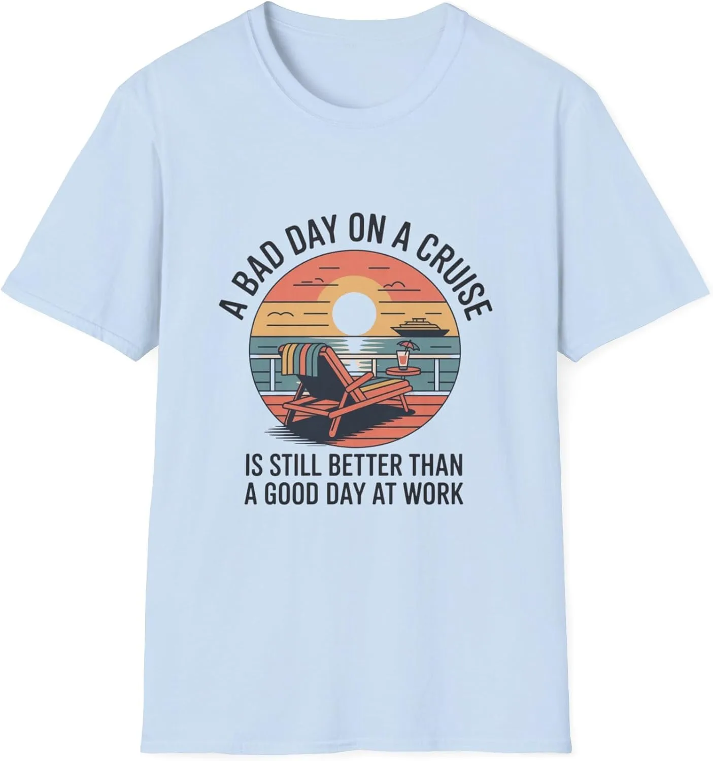 Футболка Cruise Vibes Unisex для любителей путешествий, веселая одежда для отпуска, круизной вечеринки, летнего отдыха GENERIC, светло-голубой
